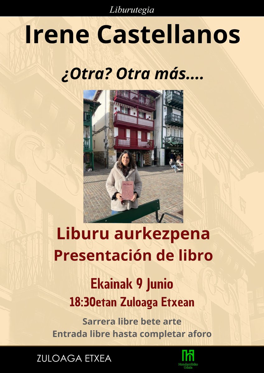 Hondarribiko Liburutegia (@hliburutegia) on Twitter photo Ekainak 9, larunbatean, 18:30etan <a href="/Hliburutegia/">Hondarribiko Liburutegia</a> |n liburu aurkezpena.
------
El próximo 9 de junio, sábado, a las 18:30 presentación de libro en la <a href="/Hliburutegia/">Hondarribiko Liburutegia</a> . Ekainak 9, larunbatean, 18:30etan <a href="/Hliburutegia/">Hondarribiko Liburutegia</a> |n liburu aurkezpena.
------
El próximo 9 de junio, sábado, a las 18:30 presentación de libro en la <a href="/Hliburutegia/">Hondarribiko Liburutegia</a> .