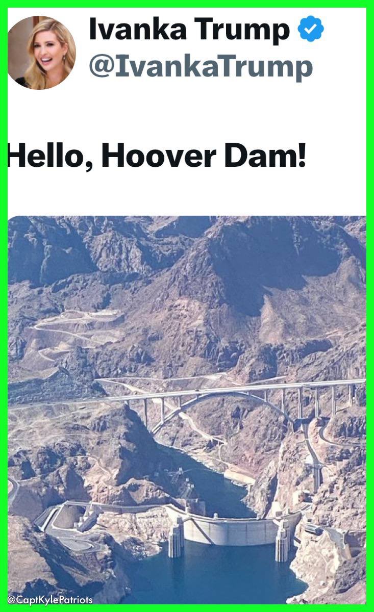 💥What if The Hoover Dam is a stargate/portal? Is that what Ivanka was trying to tell us? 

💥There is only 1 Qpost that has the word Hoover in it.

@CaptKylePatriots