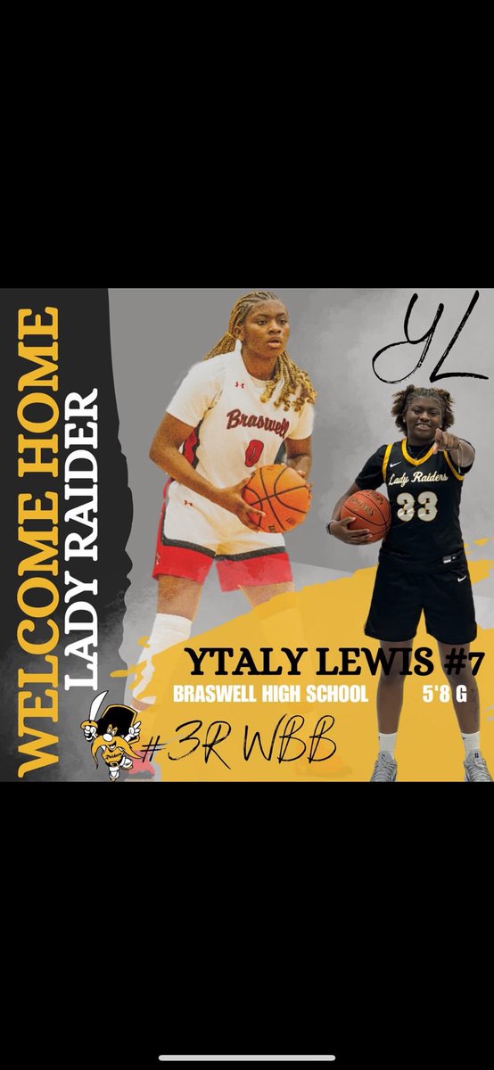 Excited to announce another newcomer for the 2025-2026 season, Ytaly Lewis! Ytaly comes to us from Braswell High School in Aubrey, Texas after a superior high school career! We are excited to have Ytaly on our squad! Lady Raider fans, let’s all welcome Ytaly to our family💛🖤