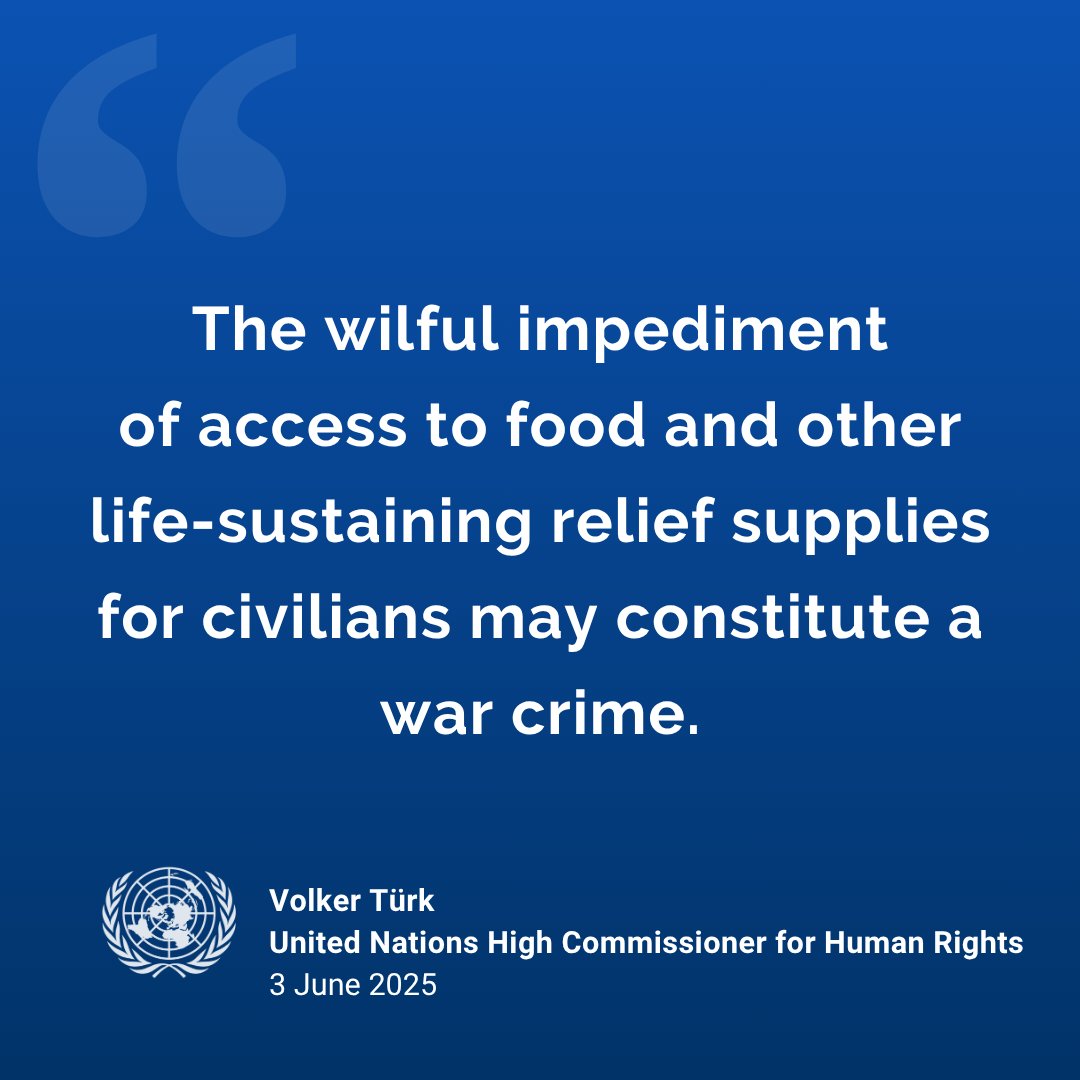 United Nations (@un) on Twitter photo “Deadly attacks on distraught civilians trying to access the paltry amounts of food aid in Gaza are unconscionable.”
— <a href="/UNHumanRights/">UN Human Rights</a> chief <a href="/volker_turk/">Volker Türk</a> calls for impartial investigation into attacks on people seeking humanitarian aid in Gaza. ohchr.org/en/press-relea… “Deadly attacks on distraught civilians trying to access the paltry amounts of food aid in Gaza are unconscionable.”
— <a href="/UNHumanRights/">UN Human Rights</a> chief <a href="/volker_turk/">Volker Türk</a> calls for impartial investigation into attacks on people seeking humanitarian aid in Gaza. ohchr.org/en/press-relea…