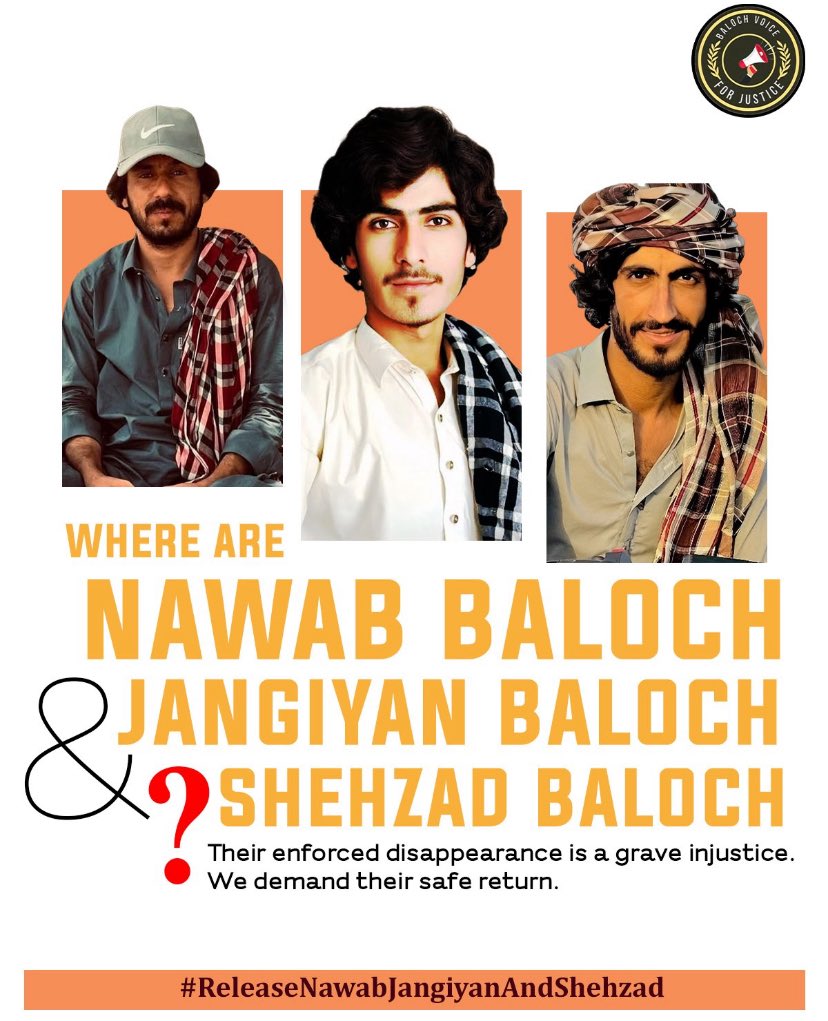 "اگر تم ظلم دیکھ کر بھی لب نہ کھولو تو سمجھ لو تمہاری خاموشی نے ظالم کے ہاتھ مضبوط کر دیے ہیں"
#ReleaseMahjabeenAndYounusBaloch
#ReleaseNawabJangiyanAndShehzad