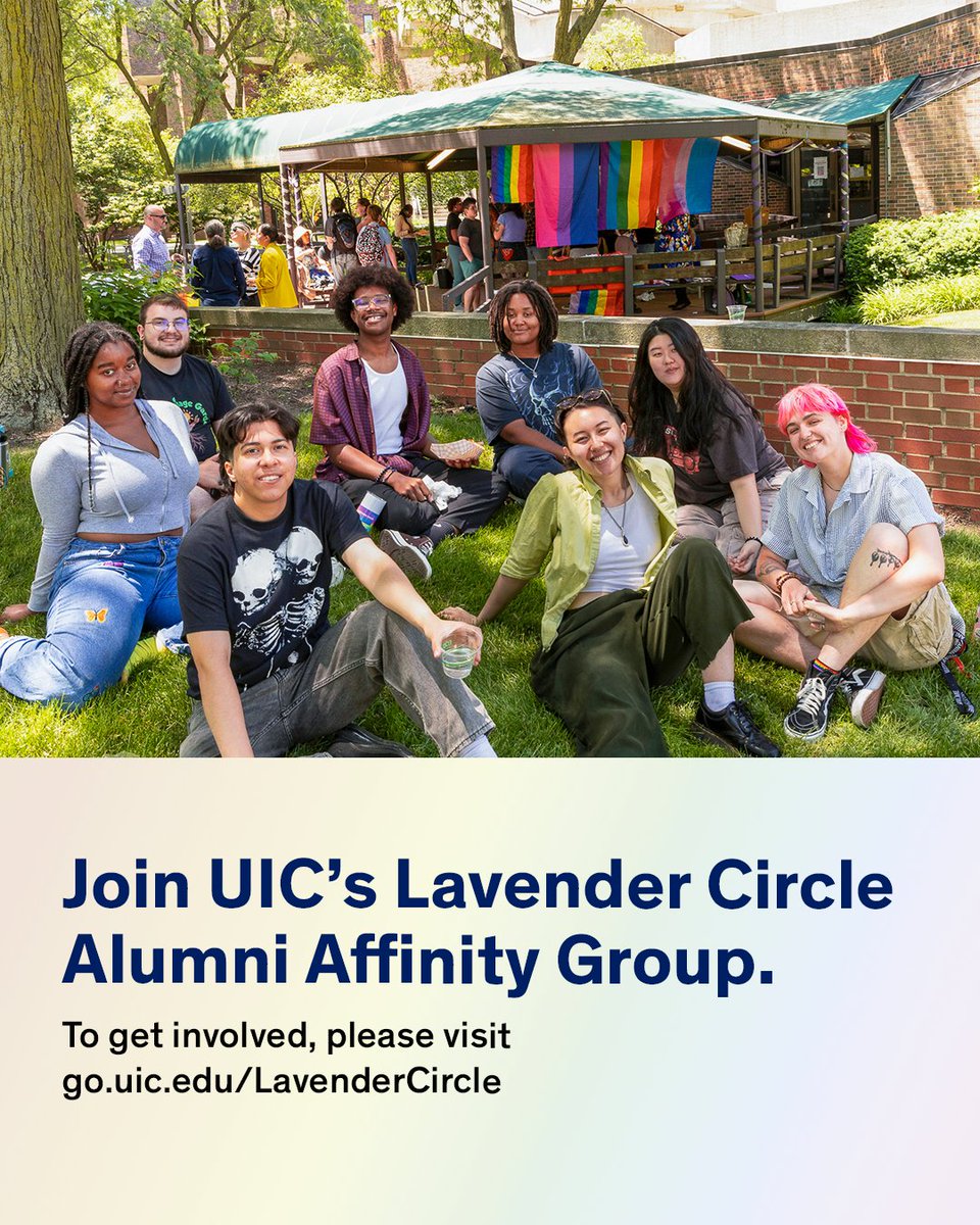 UIC_Alumni's tweet image. This Pride Month, we’re excited to celebrate the launch of Lavender Circle — UIC’s newest alumni affinity group for LGBTQ+ graduates! 
Sign up here: loom.ly/ywlvuxg #PrideMonth #UICPride #LavenderCircle #UICAlumni #UICForeverFlames #LGBTQAlumni #UICExcellence