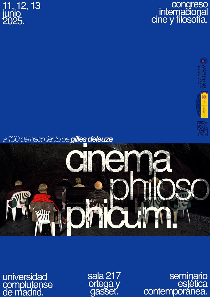 FiloSociedadUCM's tweet image. Cinema Philosophicum
🗓 11 y 12 de junio
🏠 Seminario 217 (Sala Ortega y Gasset) - Facultad de Filosofía UCM