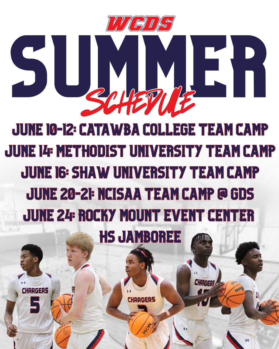 ‼️ COLLEGE COACHES ‼️

Here’s a look at our summer team camp schedule for the month of June. A lot of opportunities to compete and get better! Come check us out!

#RollChargers
