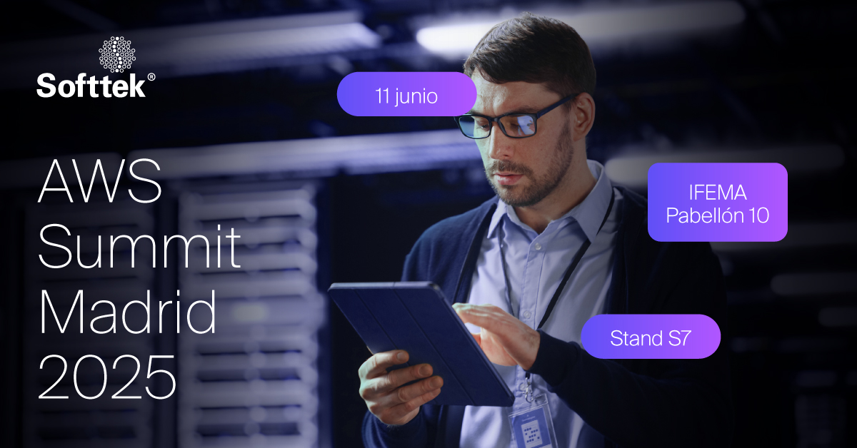 🚀 Softtek será Patrocinador Silver en el AWS Summit Madrid 2025
Nos vemos el 11 de junio en IFEMA y descubre cómo impulsamos la innovación en la nube.