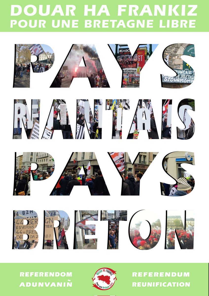 Pays Nantais, Pays Breton: 
Malgré des décennies de propagande paysdeloirienne, sondage après sondage depuis la partition, les habitant.e.s du pays nantais montrent leur souhait de réunification de la Bretagne. 
#DouarHaFrankiz, pour une Bretagne libre
#Réunification #Bretagne
