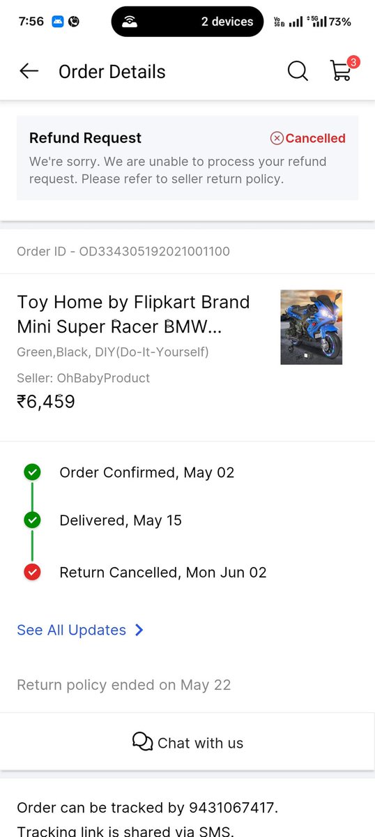 GovindC7549593's tweet photo. @flipkartsupport whats going on, why you again canceled my return request. This is totally fraud behaviour with customer. My money is stuck in your fraud partner account I will go to  #customer court for this. @DARPG_GoI  @consaff @ConsumrConxion  @jagograhakjago https://t.co/W3zc5lXw81