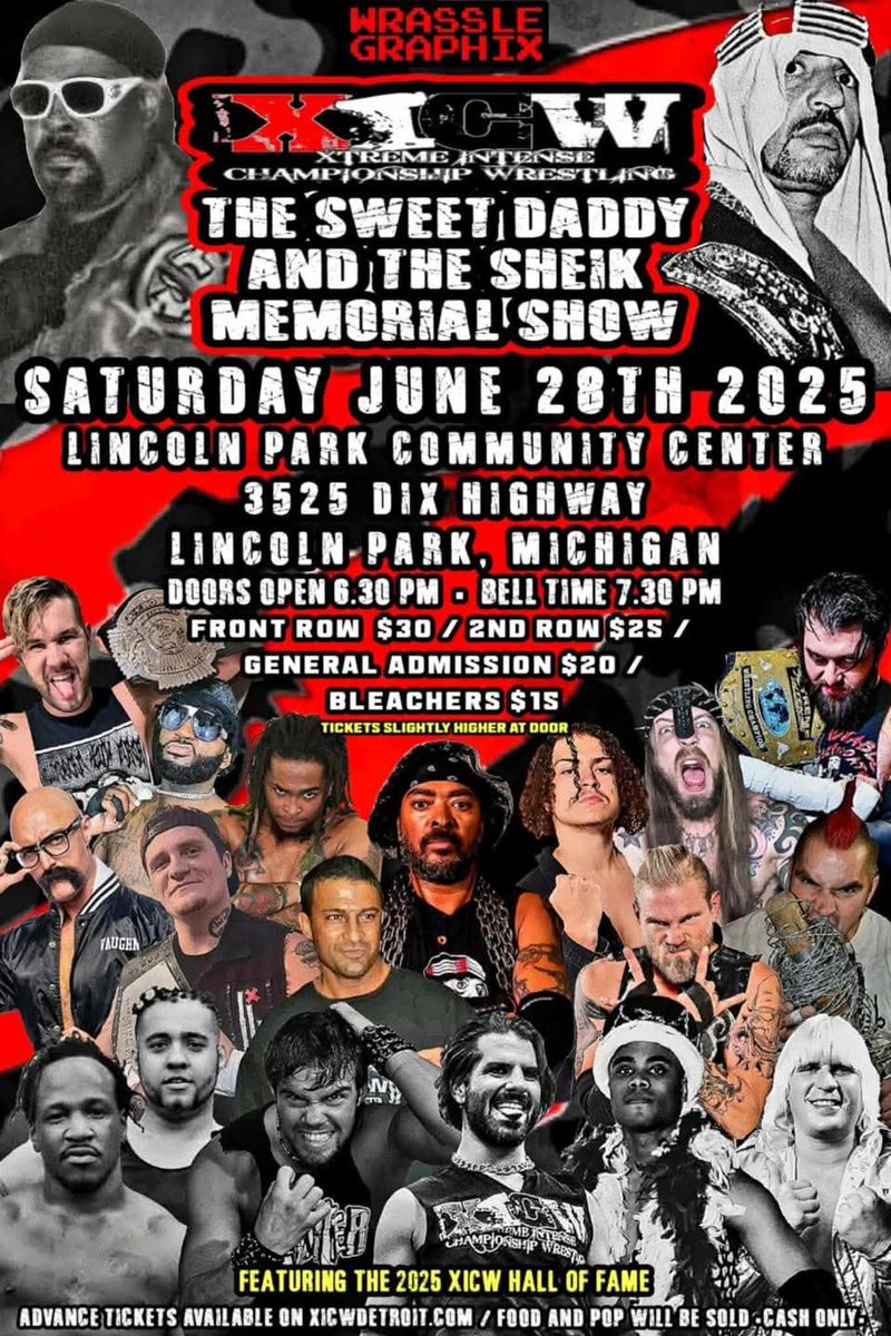 XICW Detroit (@xicwdetroit) on Twitter photo A HALL OF FAME TAG TEAM MATCH is set for the Sweet Daddy/Sheik Memorial & HOF Event!
On 6/28, ANDY MUSCAT & "Wildfire" TOMMY RICH face Proving Ground Champion <a href="/AmazingN8/">N8 Mattson</a> & GUTTER/CALEB STILLS!
Front row tickets are running extremely low! Don't delay!
xicw.info/tickets/ A HALL OF FAME TAG TEAM MATCH is set for the Sweet Daddy/Sheik Memorial & HOF Event!
On 6/28, ANDY MUSCAT & "Wildfire" TOMMY RICH face Proving Ground Champion <a href="/AmazingN8/">N8 Mattson</a> & GUTTER/CALEB STILLS!
Front row tickets are running extremely low! Don't delay!
xicw.info/tickets/