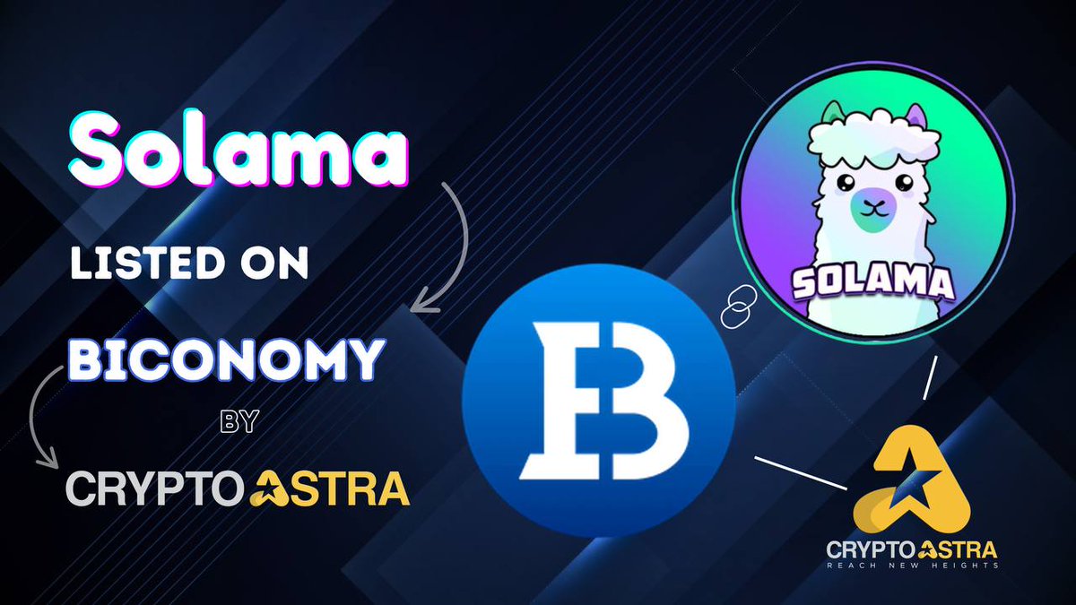 Crypto Astra (@cryp_astra) on Twitter photo Pleased to announce that we have successfully listed <a href="/SolamaSPL/">SOLAMA | Solana Chain 🦙</a> on <a href="/BiconomyCom/">Biconomy.com</a> 🎉
▶️ SOLAMA is a meme coin built on the SOLANA blockchain, inspired by the success of Solana.
▶️ Biconomoy Exchange offers secure, low-fee, and fast crypto trading with strong liquidity. Pleased to announce that we have successfully listed <a href="/SolamaSPL/">SOLAMA | Solana Chain 🦙</a> on <a href="/BiconomyCom/">Biconomy.com</a> 🎉
▶️ SOLAMA is a meme coin built on the SOLANA blockchain, inspired by the success of Solana.
▶️ Biconomoy Exchange offers secure, low-fee, and fast crypto trading with strong liquidity.