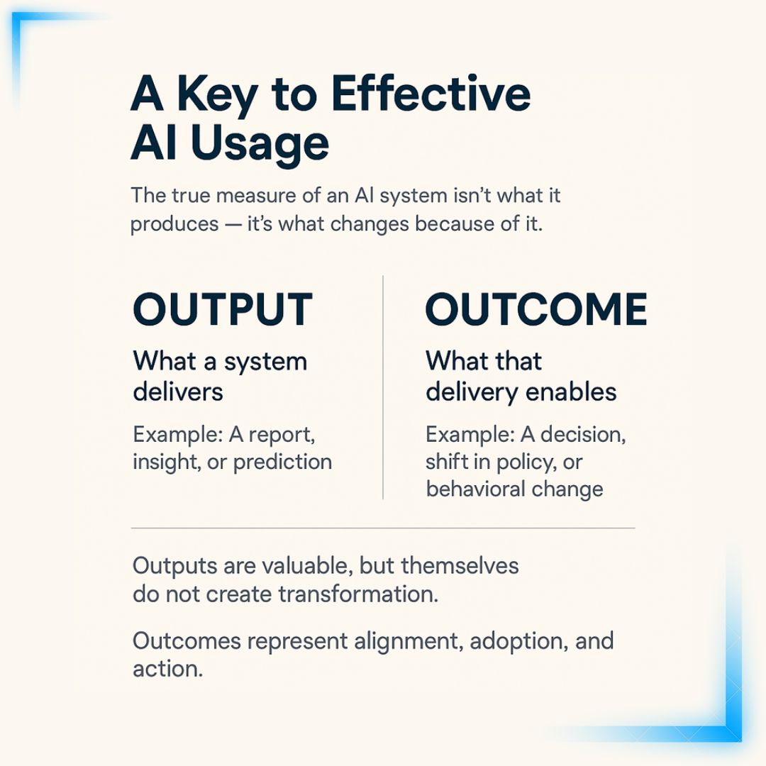 EHCOnomicsInc's tweet image. Output is what AI delivers.
Outcome is what you do with it.

One reflects data.
The other drives change.

We design intelligence that supports reflection — not simulation.

Because output ends the task.
Outcome begins the shift.

#EthicalAI #OutcomeOverOutput #AIGovernance