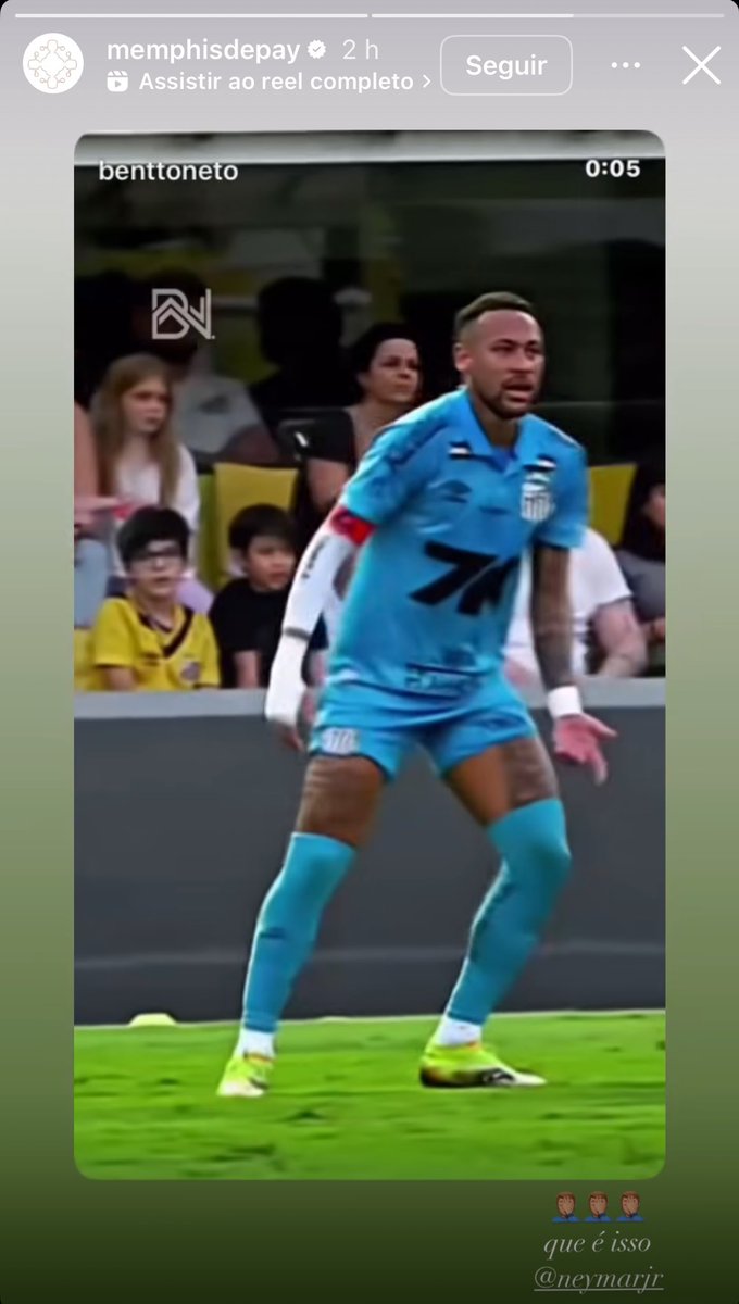 Memphis Depay publica vídeo de Neymar reclamando com companheiro de equipe no meio da partida contra o Botafogo.

"🤦🏾‍♂️🤦🏾‍♂️🤦🏾‍♂️ que é isso Neymar"