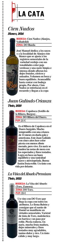 Javier Pérez Andrés (@javierperezargi) on Twitter photo En mi #CataJPA os sugiero estos tres vinos en <a href="/DiarioCyLMundo/">Diario de Castilla y León</a>:
🍷 #CienNudos - <a href="/DORueda/">D.O. Rueda</a>
🍷 <a href="/BodegaCopaboca/">Bodegas Copaboca</a> - <a href="/DORibera/">Ribera Del Duero</a>
🍷 <a href="/abuelovino/">LA VIÑA DEL ABUELO</a> - <a href="/VinodeToro/">D.O. Toro</a> En mi #CataJPA os sugiero estos tres vinos en <a href="/DiarioCyLMundo/">Diario de Castilla y León</a>:
🍷 #CienNudos - <a href="/DORueda/">D.O. Rueda</a>
🍷 <a href="/BodegaCopaboca/">Bodegas Copaboca</a> - <a href="/DORibera/">Ribera Del Duero</a>
🍷 <a href="/abuelovino/">LA VIÑA DEL ABUELO</a> - <a href="/VinodeToro/">D.O. Toro</a>