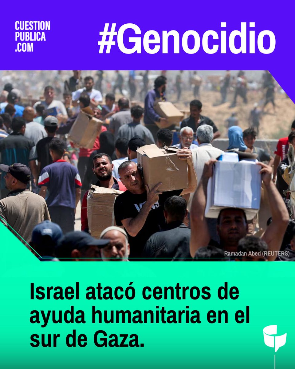 #Genocidio | Este fin de semana Israel atacó un centro de ayuda humanitaria en Gaza mientras miles de palestinos hacían fila para recibir alimentos. Esta arremetida militar contra civiles palestinos dejó al menos 31 muertos y más de 150 heridos.