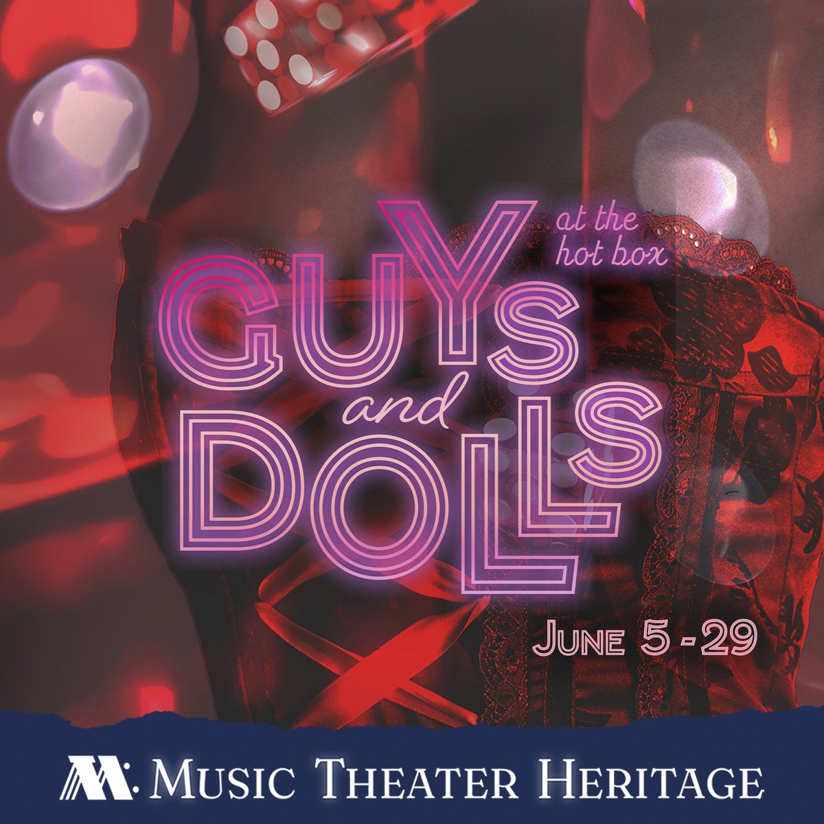 See love and luck take center stage at @mththeater! ❤️🎲 From June 5-29th, don't miss Guys &amp; Dolls, where the stakes are high and the songs are iconic, including the unforgettable “Luck Be a Lady,” “If I Were a Bell,” and more! 

Grab your tickets today: bit.ly/43hJYZi