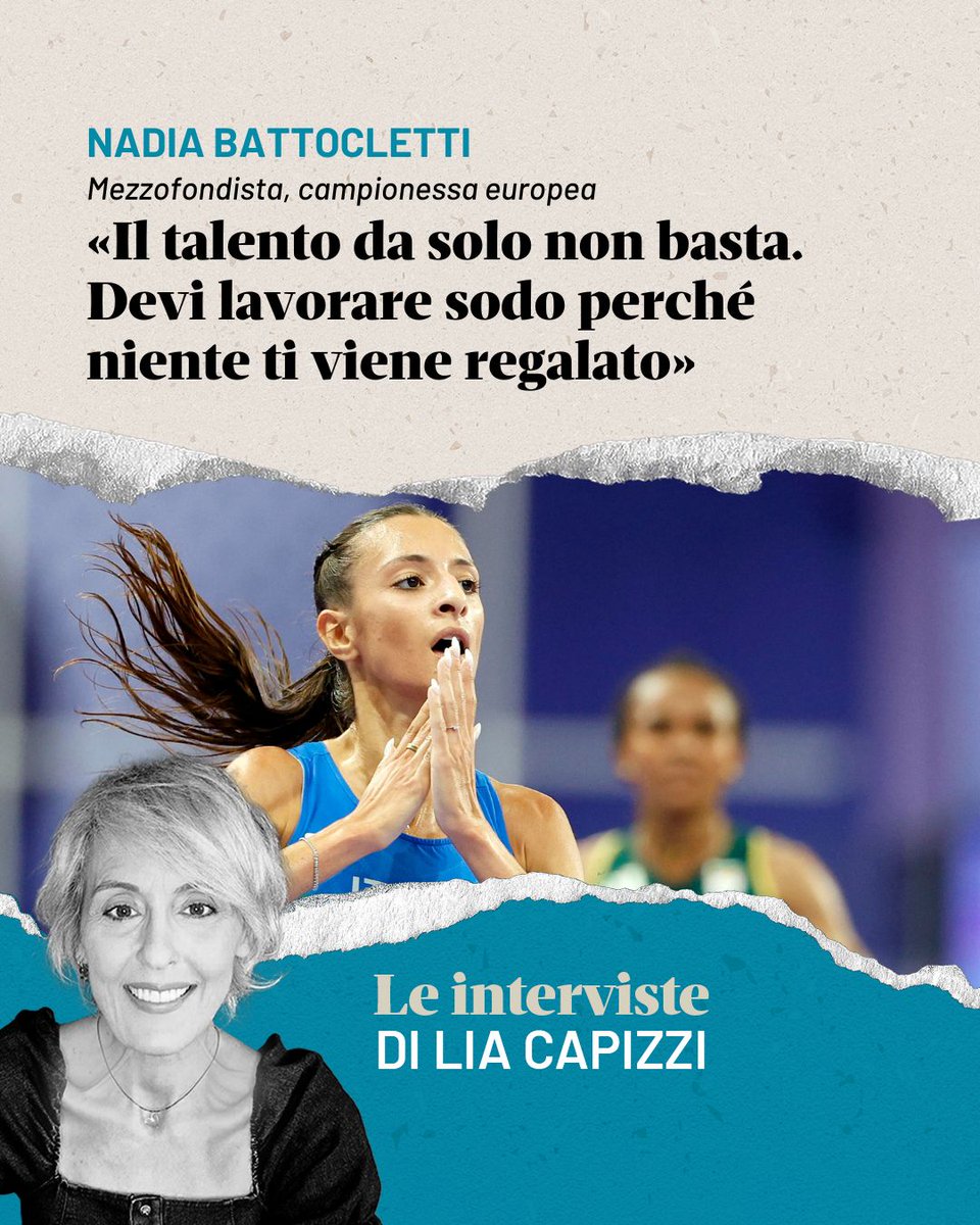 Domani (@domanigiornale) on Twitter photo Venerdì 6 giugno Nadia Battocletti sarà una delle protagoniste del Golden Gala Pietro Mennea allo stadio Olimpico. A un anno esatto dalla doppietta degli Europei con il presidente Mattarella in tribuna ad applaudirla.
L'intervista di <a href="/LiaCapizzi/">Lia Capizzi</a>
editorialedomani.it/fatti/lingegne… Venerdì 6 giugno Nadia Battocletti sarà una delle protagoniste del Golden Gala Pietro Mennea allo stadio Olimpico. A un anno esatto dalla doppietta degli Europei con il presidente Mattarella in tribuna ad applaudirla.
L'intervista di <a href="/LiaCapizzi/">Lia Capizzi</a>
editorialedomani.it/fatti/lingegne…