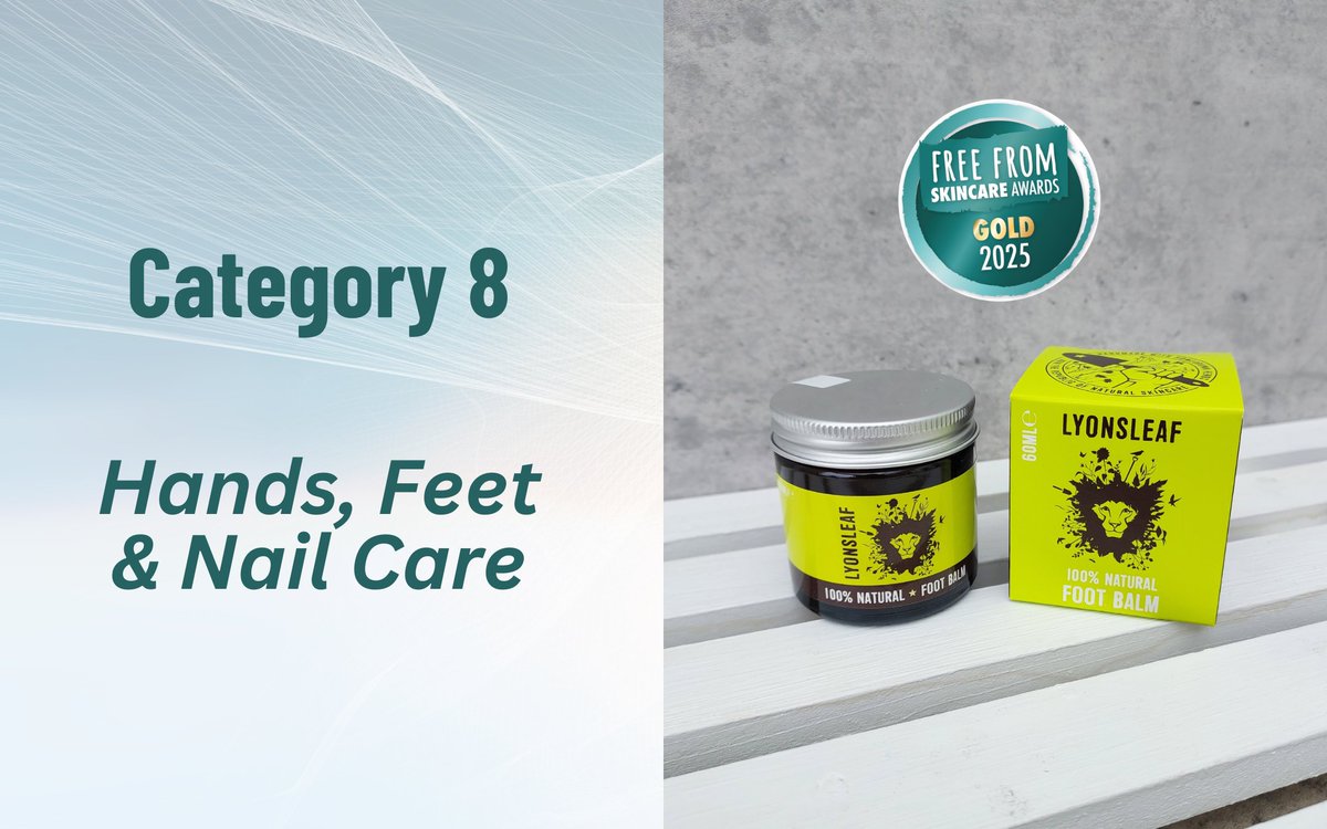 Congratulations to @lyonsleaf, Gold winners in the Hands, Feet and Nails category, for their Foot Balm. #FFSA25
For Silver and Bronze winners, check out Instagram or our website.
freefromskincareawards.co.uk/winners-hand-f…
