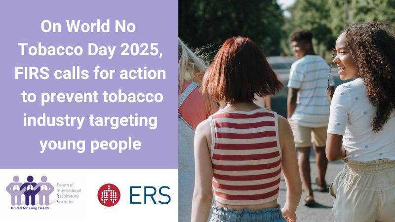 ERS (@eurorespsoc) on Twitter photo Following #WorldNoTobaccoDay 2025, <a href="/FIRS_LungsFirst/">FIRS -Forum of International Respiratory Societies</a>, of which ERS is a founding member, supports the
<a href="/WHO/">World Health Organization (WHO)</a>’s efforts to expose and condemn the tobacco industry’s harmful tactics—many of which are aimed at young people.
Read more: bit.ly/3FnW5ei Following #WorldNoTobaccoDay 2025, <a href="/FIRS_LungsFirst/">FIRS -Forum of International Respiratory Societies</a>, of which ERS is a founding member, supports the
<a href="/WHO/">World Health Organization (WHO)</a>’s efforts to expose and condemn the tobacco industry’s harmful tactics—many of which are aimed at young people.
Read more: bit.ly/3FnW5ei
