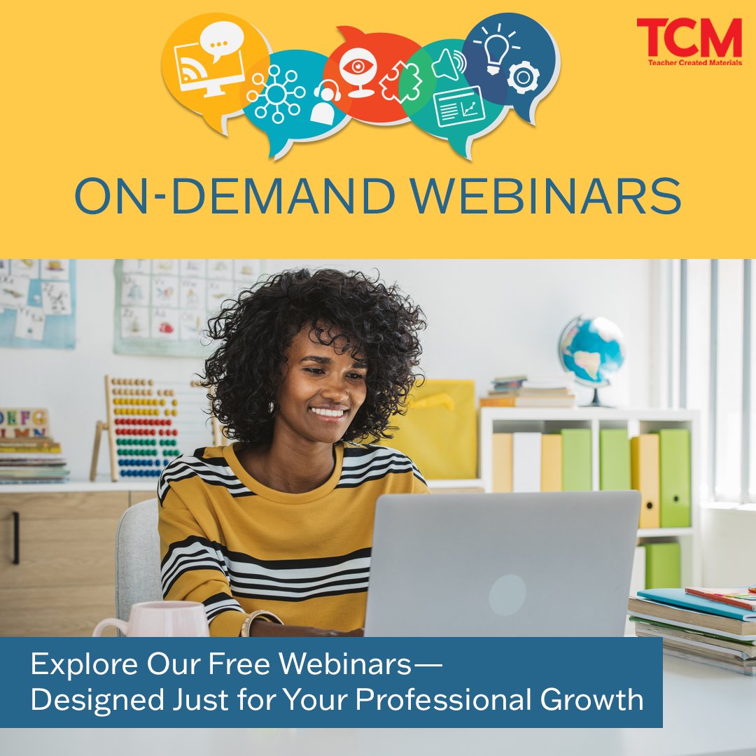 Summer offers the time—and opportunity—for educators to invest in their professional development. Access TCM’s free library of on-demand webinars! Start here: hubs.ly/Q03p-W6T0

#TeacherPD #K12Educators #ProfessionalDevelopment