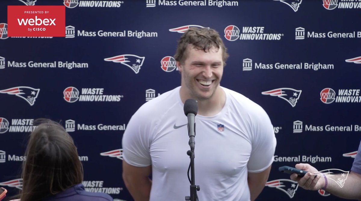 Chris Mason (@bychrismason) on Twitter photo Highlight of Monday's Patriots OTA:
<a href="/ChadGraff/">Chad Graff</a>: "Cole, this could be really dumb, but do you think it's important to have a veteran next to a rookie on the o-line?
Cole Strange, deadpan: "That is really dumb... I'm just kidding. I'm just kidding."
(He gave Chad a great answer) Highlight of Monday's Patriots OTA:
<a href="/ChadGraff/">Chad Graff</a>: "Cole, this could be really dumb, but do you think it's important to have a veteran next to a rookie on the o-line?
Cole Strange, deadpan: "That is really dumb... I'm just kidding. I'm just kidding."
(He gave Chad a great answer)
