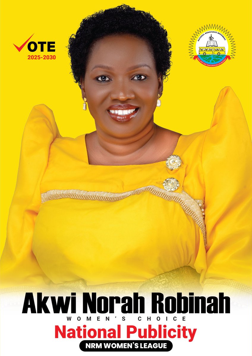 ENDORSEMENT;
I do hereby endorse Akwi Norah Robinah for the National Publicity NRM Women League. 

She's very loyal, progressive, and trustworthy, who never abandons her constituents. 

Let's overwhelmingly vote her!

Thank you