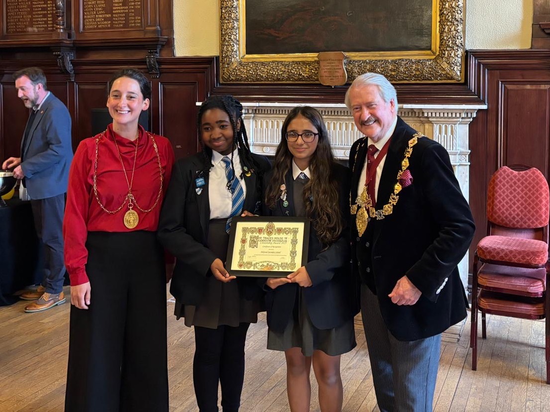 Well done to our young people who were highly commended at the Trades House Citizenship Award presentation last night. Brilliant ambassadors for our school and community 🌟 #citizenship