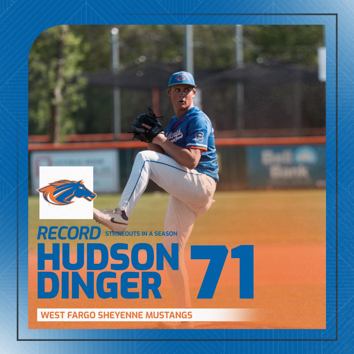 Sheyenne Mustangs Baseball (@wfsheyennebsb) on Twitter photo Congratulations to <a href="/HudsonDinger/">Hudson Dinger</a> for breaking the school record for strikeouts in a season!! Congratulations to <a href="/HudsonDinger/">Hudson Dinger</a> for breaking the school record for strikeouts in a season!!