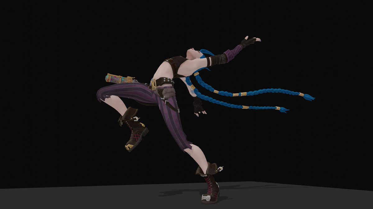 Fell in love with XPea’s Jinx rig and I went in to make some poses 😁😁 #Arcane #LeagueOfLegends
