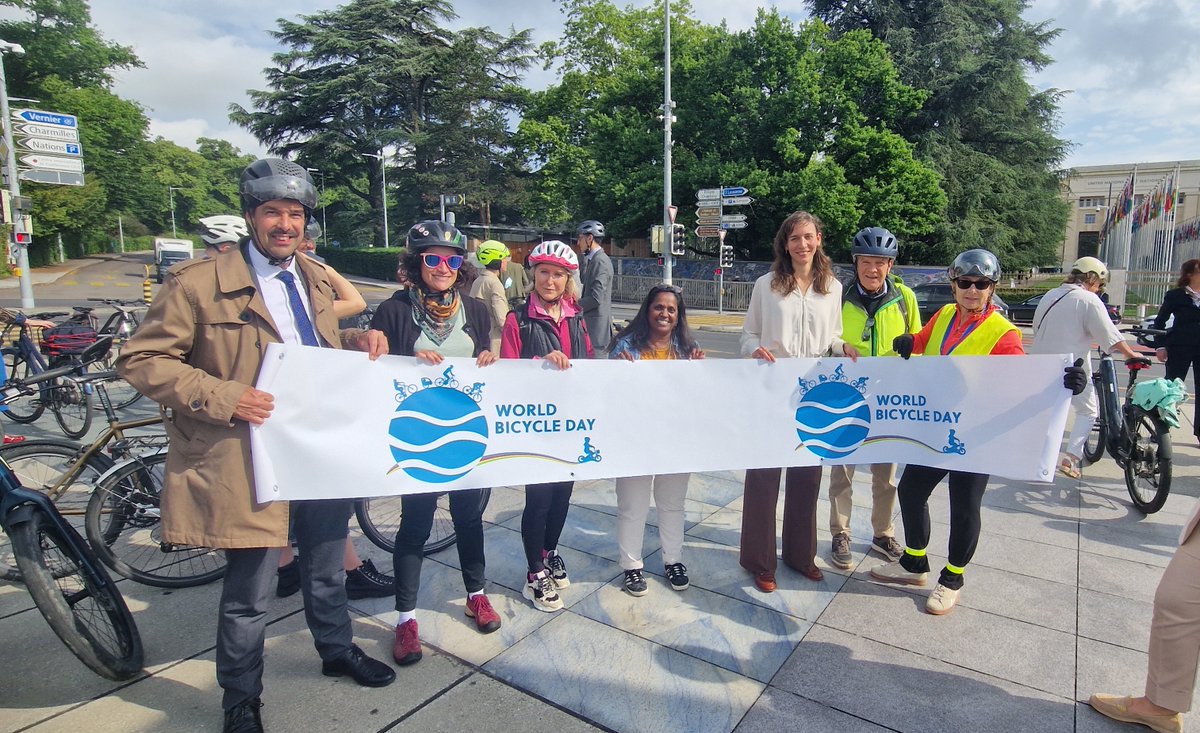Belgium UN Geneva (@belgiumungeneva) on Twitter photo To celebrate #WorldBicycleDay2025, <a href="/BelgiumUNGeneva/">Belgium UN Geneva</a>, <a href="/UNGeneva/">United Nations Geneva</a>, <a href="/WHO/">World Health Organization (WHO)</a> & <a href="/UCI_cycling/">UCI</a> organized a bike ride to gather the Geneva community on this occasion. Belgium is one of Europe's most bike-friendly countries and promotes cycling as a healthy and sustainable means of transport. To celebrate #WorldBicycleDay2025, <a href="/BelgiumUNGeneva/">Belgium UN Geneva</a>, <a href="/UNGeneva/">United Nations Geneva</a>, <a href="/WHO/">World Health Organization (WHO)</a> & <a href="/UCI_cycling/">UCI</a> organized a bike ride to gather the Geneva community on this occasion. Belgium is one of Europe's most bike-friendly countries and promotes cycling as a healthy and sustainable means of transport.