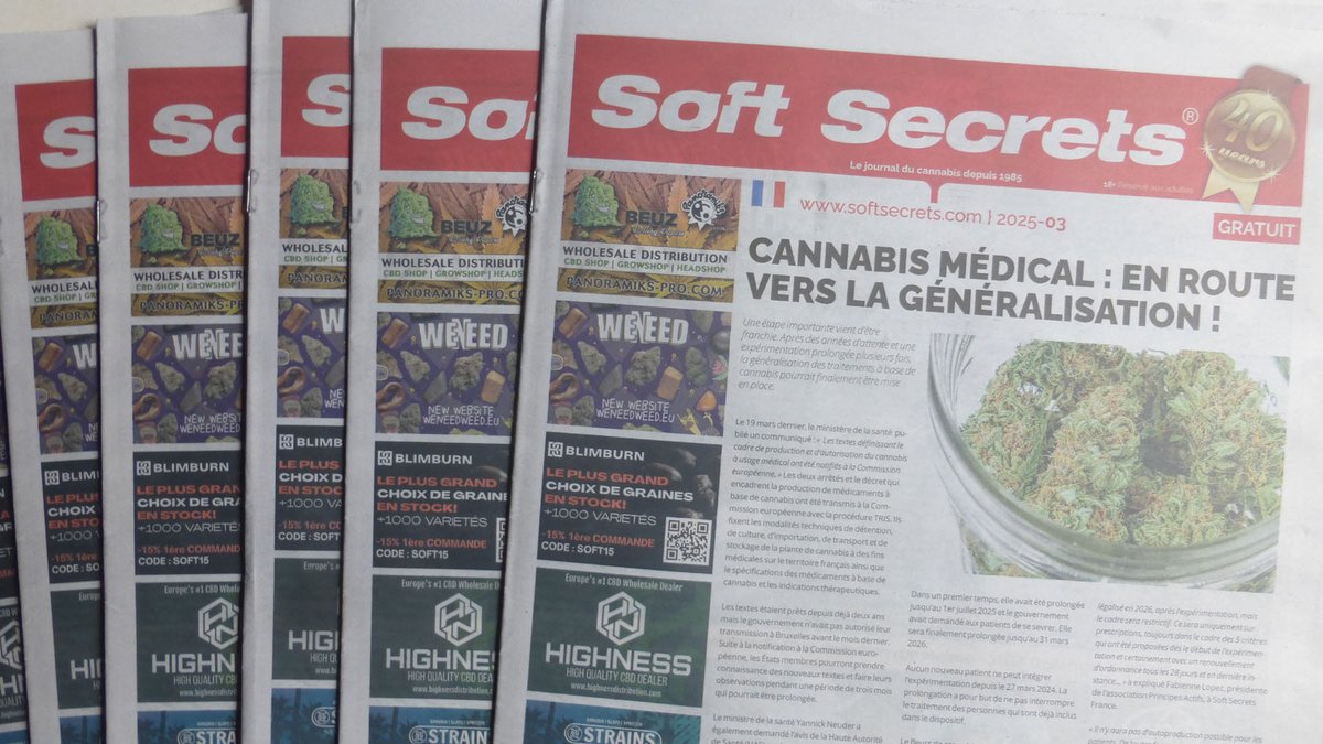 Le nouveau Soft Secrets est disponible ! Venez retirer votre exemplaire gratuit dans nos shops distributeurs ou téléchargez la version PDF sur notre site. Uniquement des articles inédits écrits par les meilleurs spécialistes.

#SoftSecrets #CannabisNewspaper