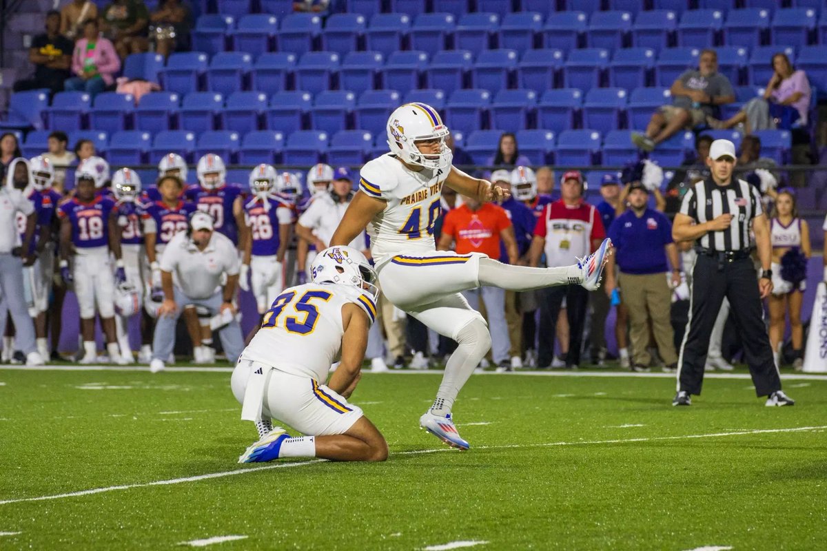Miguel Arana lll (@miguelarana26) on Twitter photo #AGTG Beyond blessed to receive my first D1 Offer to kick at Prairie View A&M!!!
<a href="/coachjack212/">Tremaine Jackson</a> <a href="/CoachJayHad/">Jackson Hadley</a> <a href="/pvamufb_/">Prairie View A&M Football</a> <a href="/ACHS_ChargerFB/">Almeta Crawford Football</a> <a href="/CoachJackACHS/">David H. Jackson Jr, M. Ed.</a> <a href="/CoachTCRandle/">Coach Randle</a> <a href="/KohlsKicking/">Kohl's Kicking Camps</a> <a href="/Coach_Radke/">Luke Radke</a> #AGTG Beyond blessed to receive my first D1 Offer to kick at Prairie View A&M!!!
<a href="/coachjack212/">Tremaine Jackson</a> <a href="/CoachJayHad/">Jackson Hadley</a> <a href="/pvamufb_/">Prairie View A&M Football</a> <a href="/ACHS_ChargerFB/">Almeta Crawford Football</a> <a href="/CoachJackACHS/">David H. Jackson Jr, M. Ed.</a> <a href="/CoachTCRandle/">Coach Randle</a> <a href="/KohlsKicking/">Kohl's Kicking Camps</a> <a href="/Coach_Radke/">Luke Radke</a>