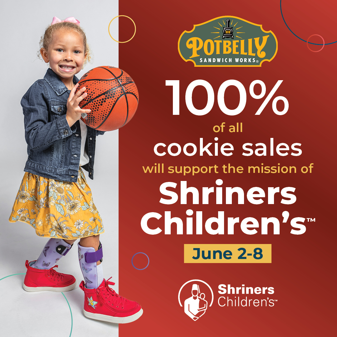 ShrinersFlorida's tweet image. #TuesdayTalk: Our friends at @Potbelly Sandwich Works are generously hosting another giveback for us. (Yay!) ❤ The 4738 North Dale Mabry Hwy store location in Tampa will donate 100% of all sales of their cookies 🍪 to @shrinershosp Mon 6/2 - Sun 6/8. 😋