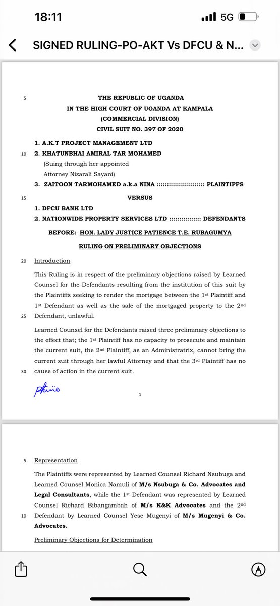 To all Company owners and Banks;
The High Court has held that a Company struck off from the <a href="/URSBHQ/">Uganda Registration Services Bureau</a> company registry ceases to exist. All the transactions entered into after striking off like contracts, mortgages are void. Always check when the co. last filed returns.