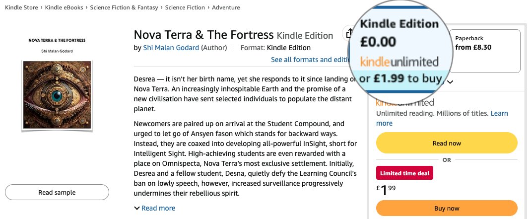 GodardShi's tweet image. Explore the sci-fi universe of Nova Terra &amp;amp; The Fortress by @GodardShi .
Now available at an introductory price for a limited time!
Don&apos;t miss out on this thrilling adventure.
👉 amazon.co.uk/Nova-Terra-and…
#KindleUnlimited #SciFiBooks #KindleUK #uk