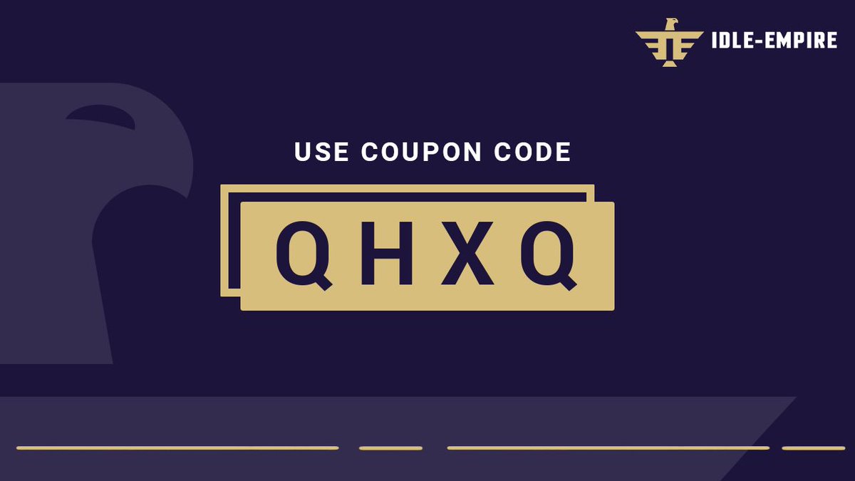 New coupon code available! 🆓

Use the code "QHXQ" to earn 110 points - only valid for 23 hours! ⏳

Redeem your coupon here: idle-empire.com/panel/account/…