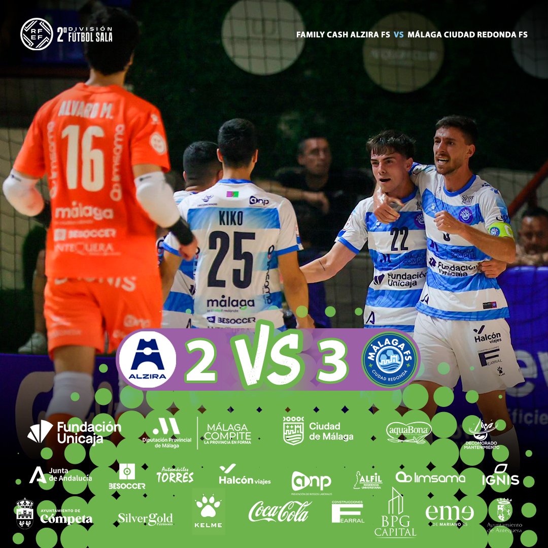 ⏰ | ¡NOS CLASIFICAMOS A LA FINAL DEL PLAY-OFF DE ASCENSO! ¡CÓMO COMPITE ESTE EQUIPAZO!

<a href="/AlziraFS/">Family Cash Alzira FS</a> 🔵 2-3 Málaga Ciudad Redonda FS ⚪

📺 rfef.es/es/noticias/en…

#SegundaDivisiónFS
#ListosParaIlusionar