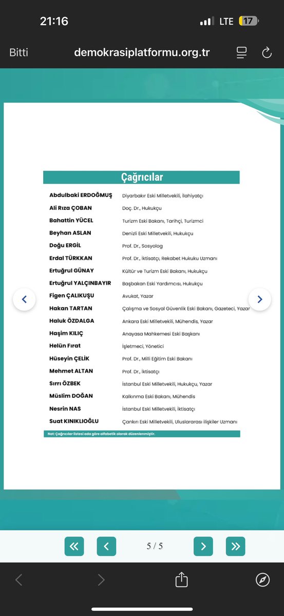 Aralarında, AYM Eski Başkanı Haşim Kılıç ve AKP’li eski bakanların da bulunduğu 19 kişi, "Adalet Çağrısı" başlıklı bildiri yayınladı:

"Tüm sorunlarımızın temeli adaletsizliktir."