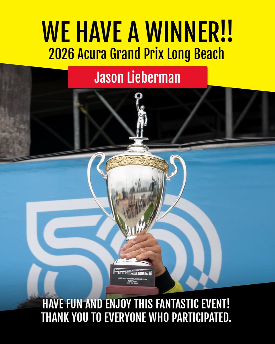 We have a  winner! Congrats to Jason Lieberman, who won our Acura Grand Prix Long  Beach 2026 Flash Contest. Have fun with your guest at this fantastic  3-day event!

You could also be a lucky winner. Use promo code FINALLAP for your chance to win big!

Win $90,000 and support