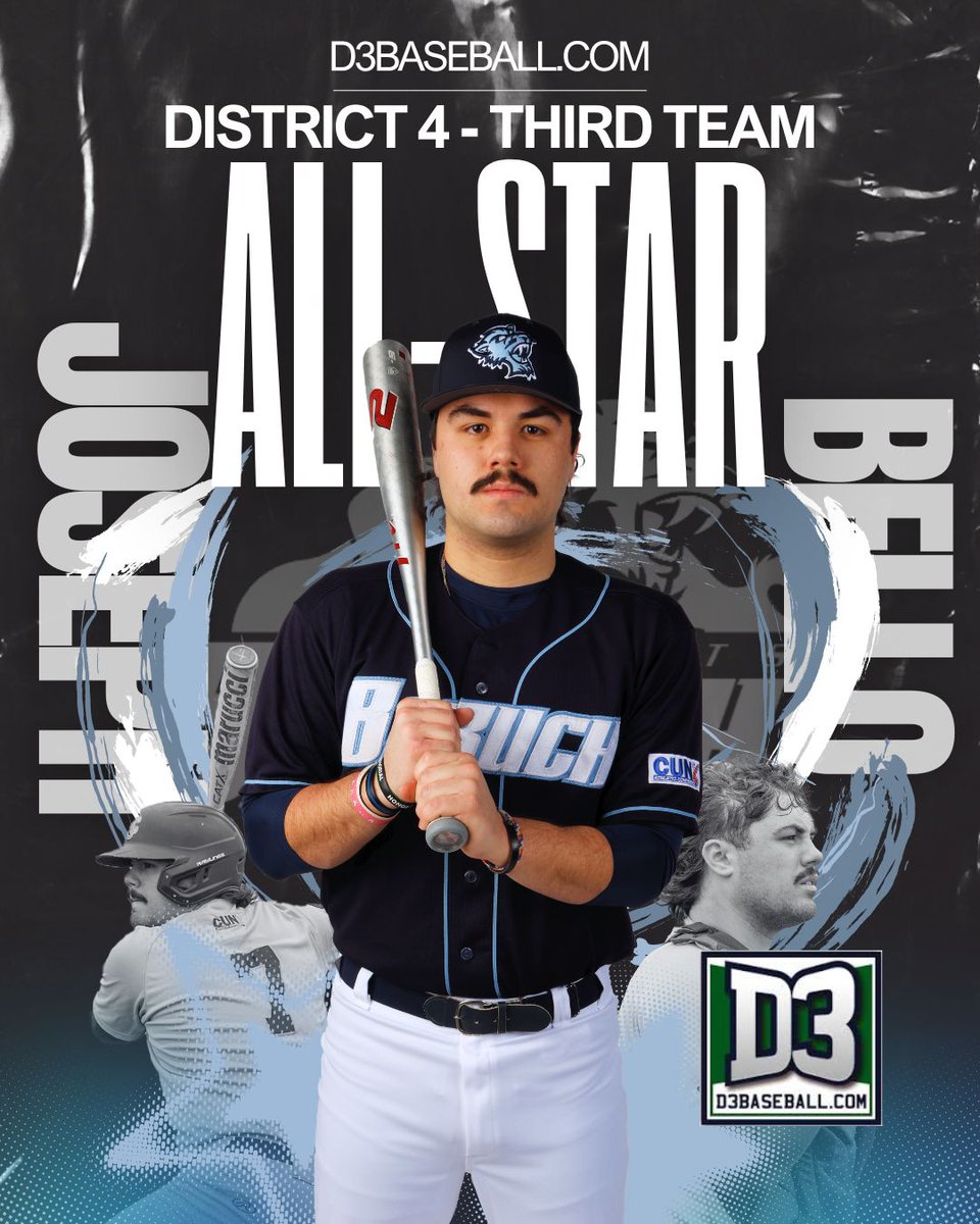 Baruch College Athletics (@baruchathletics) on Twitter photo Congratulations to Joseph Bello on being voted as a D3Baseball.com District 4 - Third Team All-Star! <a href="/BaruchBearcatAD/">Heather MacCulloch</a> <a href="/CUNYAC/">CUNY Athletic Conference</a> #BaruchBaseball #D3Baseball โพ๐ Congratulations to Joseph Bello on being voted as a D3Baseball.com District 4 - Third Team All-Star! <a href="/BaruchBearcatAD/">Heather MacCulloch</a> <a href="/CUNYAC/">CUNY Athletic Conference</a> #BaruchBaseball #D3Baseball โพ๐