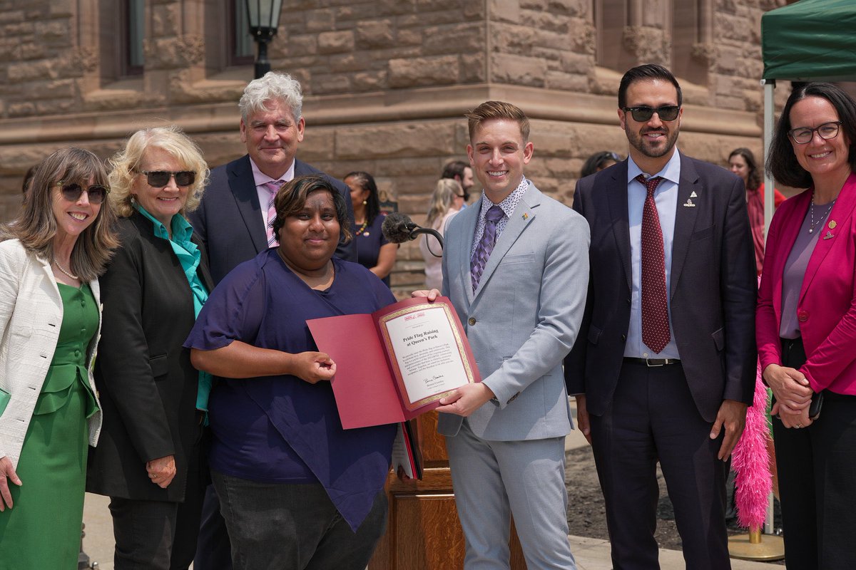 Happy #PrideMonth! If you told me in the 90s I’d one day stand at Queen’s Park as a gay man &amp; elected official during a Pride flag raising, I wouldn’t have believed you.

Hate has no place in Canada. Let’s celebrate how far we’ve come - and keep fighting for equity for all. 🏳️‍🌈🏳️‍⚧️