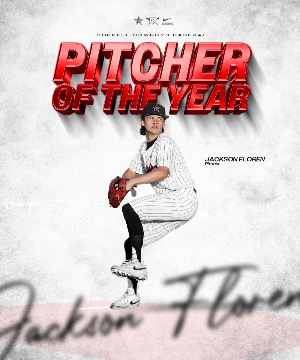 Coppell Cowboys Baseball (@chs_cowboysbb) on Twitter photo Congratulations to <a href="/CHS_CowboysBB/">Coppell Cowboys Baseball</a> junior pitcher and shortstop <a href="/jacksonfloren9/">Jackson Floren</a> for earning District 5-6A Pitcher of the Year! Congratulations to <a href="/CHS_CowboysBB/">Coppell Cowboys Baseball</a> junior pitcher and shortstop <a href="/jacksonfloren9/">Jackson Floren</a> for earning District 5-6A Pitcher of the Year!