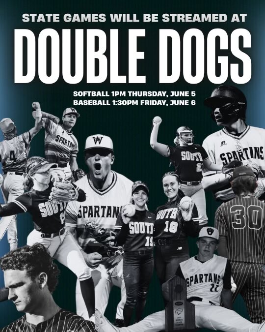 Double Dogs will be streaming both baseball and softball games this week at State. If you can’t make it to Lexington, come by and get a great meal and watch the Spartans live.
