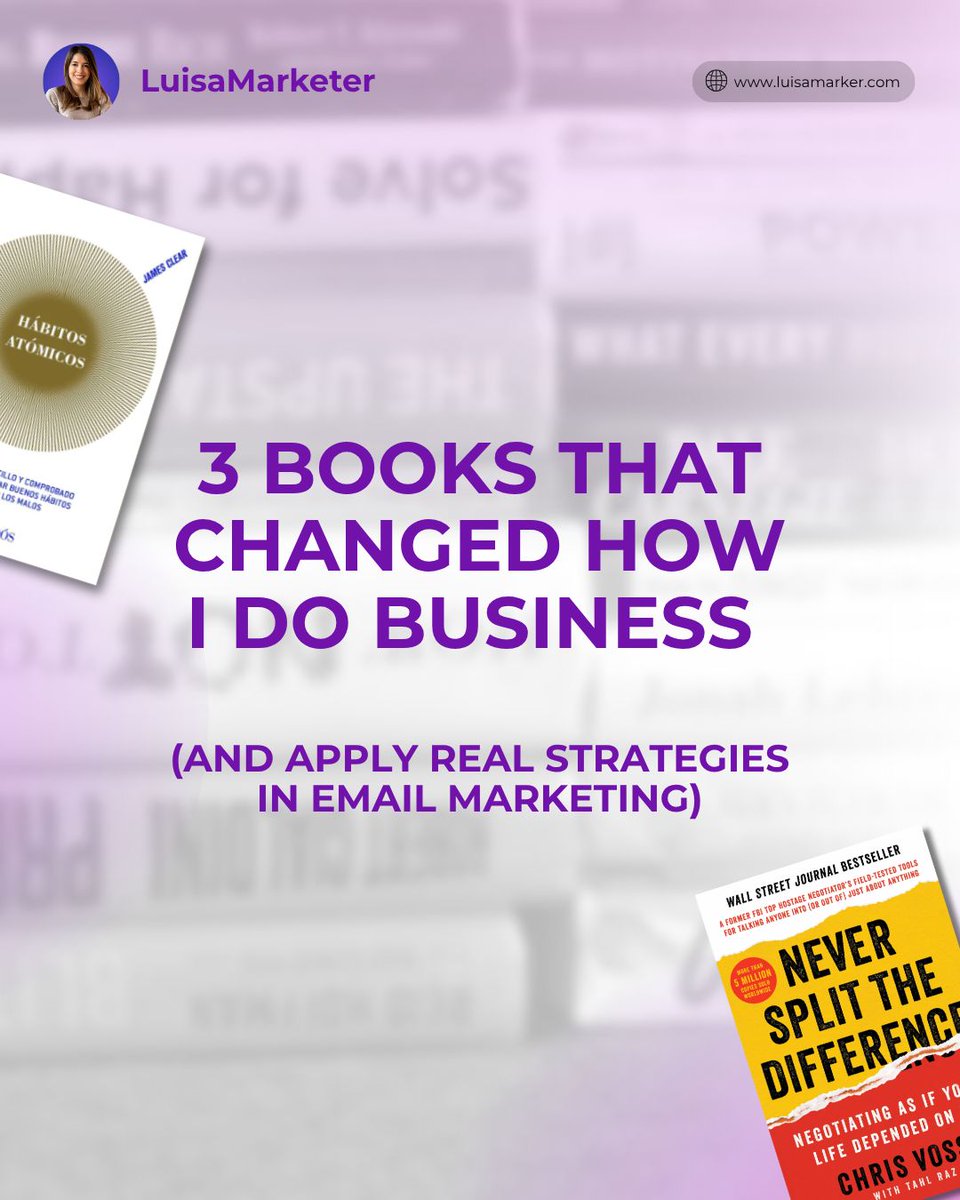 lufercha1's tweet photo. These 3 books have changed the way I run my projects. Which one are you going to read first?

#PurposeDrivenEmailMarketing #SmartBrandBuilding #LuisaMarketer #BooksThatTransform.
#DigitalStrategy #EmailCarousel #BuildYourBrand #CopywritingTips #MarketingForCreators. https://t.co/IhERt8vDWl