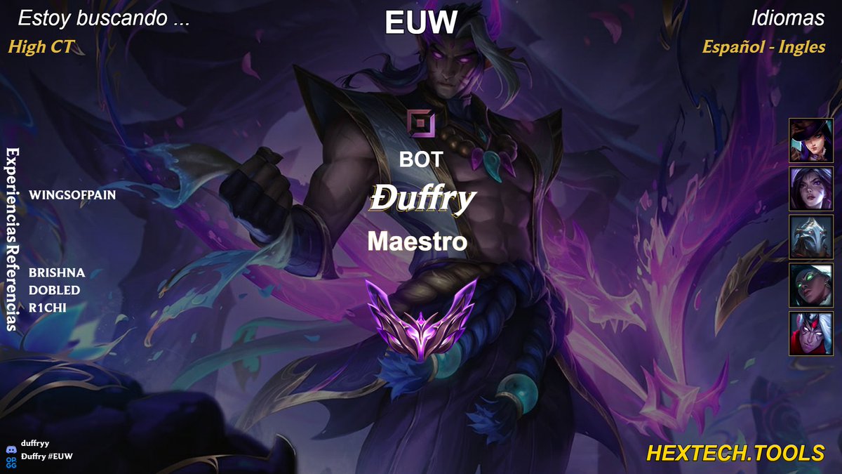 Luego de hacer rerroll a support hace ya unos meses, quería ponerme LFT para el siguiente split junto a mi duo.

Very motivated, hard work and willing to improve.
Rts appreciated 💚👽