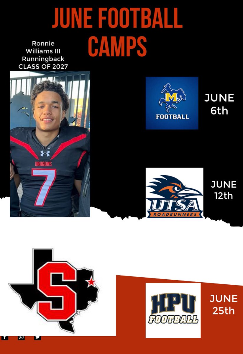 Ronnie Williams III (@superstar_ron2) on Twitter photo God is Great! this is my june camp schedule, <a href="/McNeeseFB/">McNeese Football</a> , <a href="/UTSAFTBL/">UTSA Football 🏈</a> , and <a href="/HPUFootball/">Howard Payne University Football</a>! i can’t wait to compete with the competition and try to earn an offer! <a href="/RonnieDaTrainer/">Ronnie Williams, Cert/Master Fitness Trainer</a> <a href="/Coach_Jwall/">J Wallace, M.Ed.</a> God is Great! this is my june camp schedule, <a href="/McNeeseFB/">McNeese Football</a> , <a href="/UTSAFTBL/">UTSA Football 🏈</a> , and <a href="/HPUFootball/">Howard Payne University Football</a>! i can’t wait to compete with the competition and try to earn an offer! <a href="/RonnieDaTrainer/">Ronnie Williams, Cert/Master Fitness Trainer</a> <a href="/Coach_Jwall/">J Wallace, M.Ed.</a>