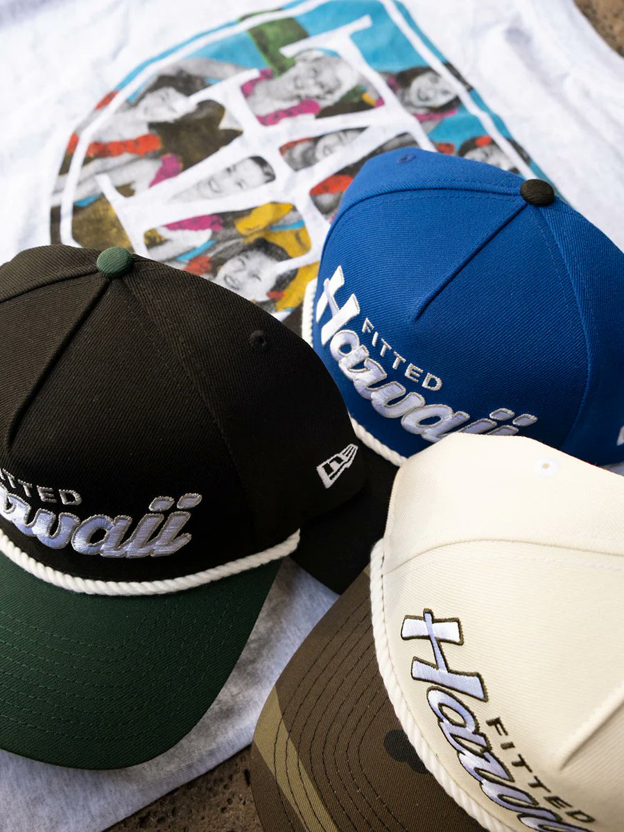 9FORTY FH RETRO - BLACK / DK GREEN
9FORTY FH RETRO - ROYAL / BLACK
9FORTY FH RETRO - CHROME / WOODLAND CAMO
WAHINE TEE - ASH

Available now.

fittedhawaii.com/products/wahin…