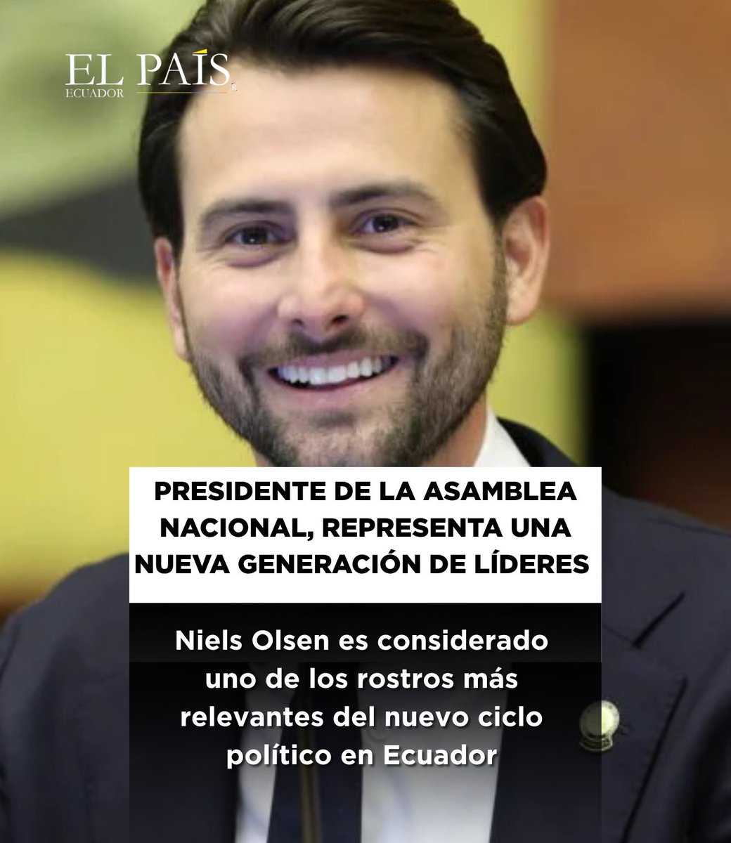 🇪🇨Niels Olsen, presidente de la Asamblea Nacional, representa una nueva generación de líderes políticos en Ecuador.
Con una trayectoria que combina experiencia en el sector privado, formación internacional y gestión pública, es considerado uno de los rostros más relevantes del