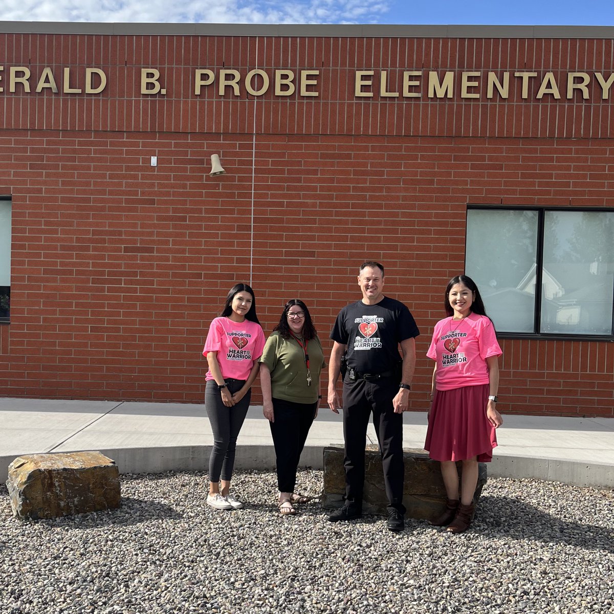 lethpolice's tweet image. Our LPS Community Engagement Unit wore their hearts on their sleeves today to support a fundraiser that Dr. Probe Elementaty School is championing for one of their students. The campaign both raise awareness and supports her medical journey. #supportingourcommunity #yql