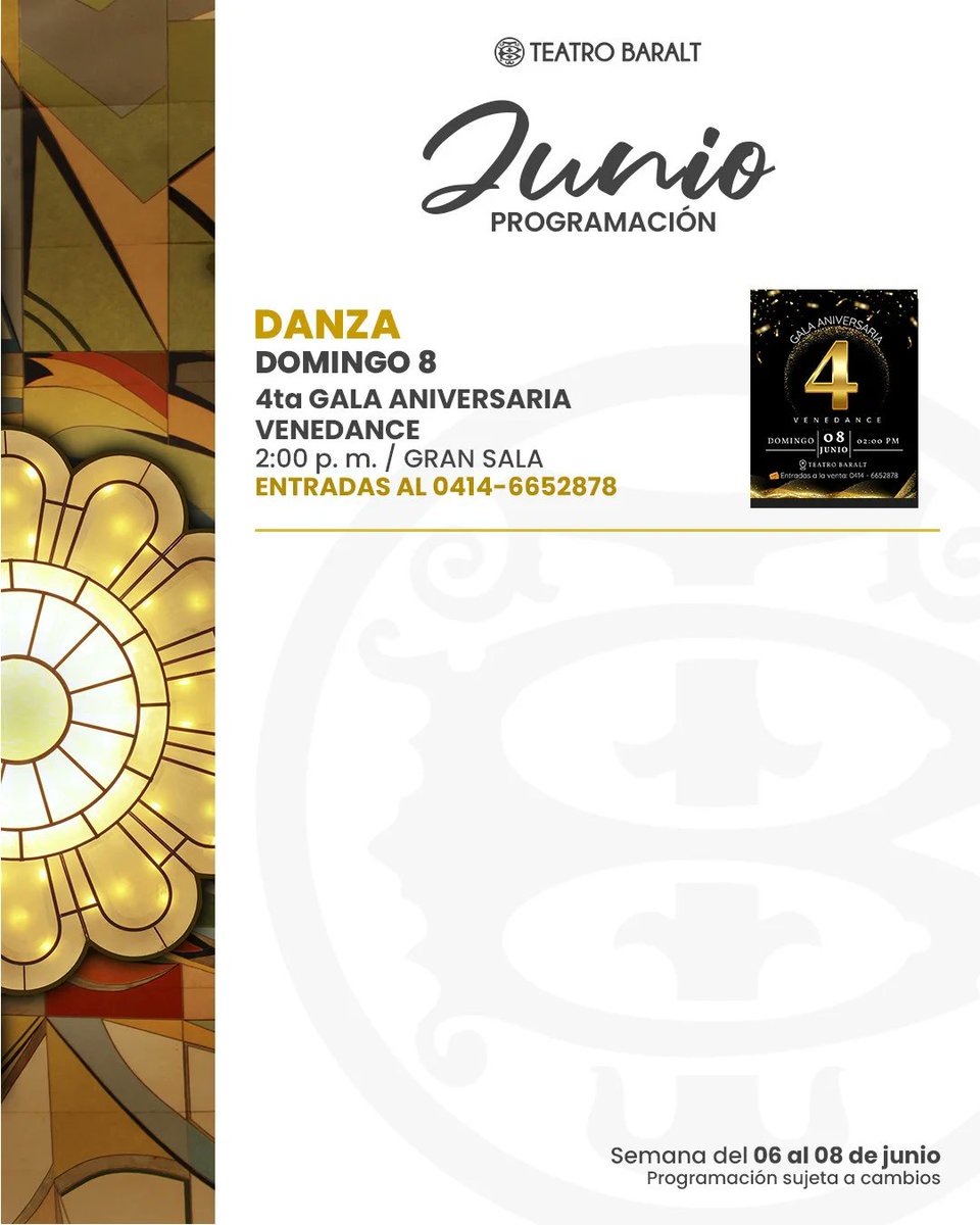 Cartelera Baralt
Semana del 06 al 08 de Junio

¡Te esperamos!

📌 Programación sujeta a cambios.