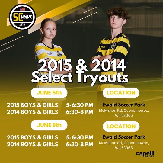 🚨Academy Open House + Select Tryouts have been postponed🚨

Check to see our updated dates!⚽️🌊🌧️