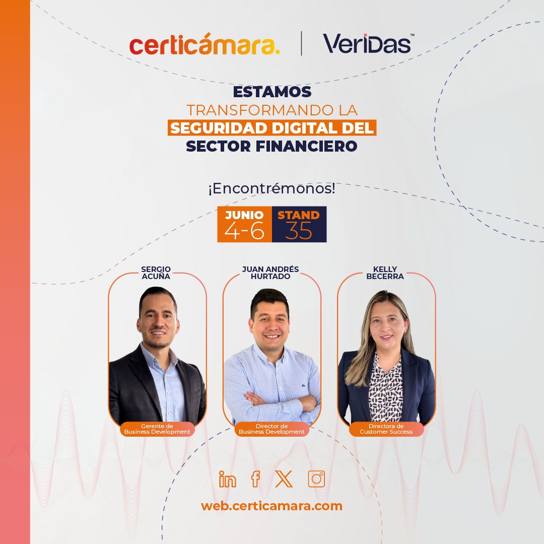 Nuestro equipo está listo para mostrarte cómo la biometría y la autenticación sin contraseñas están revolucionando la validación de identidad en el sector financiero. #59ª Convención Bancaria. #ConvenciónBancaria #IdentificateconCerti #Certicámara #ConfianzaGarantizada